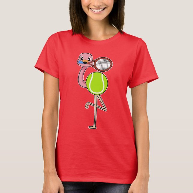 Flamingo Tennis Tennis boll T Shirt (Framsida)
