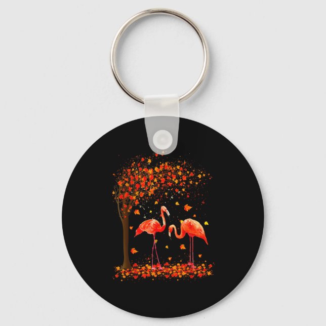 Flamingo Thanksgiving Halloween It's Fall Y'all Au Nyckelring (Framsida)