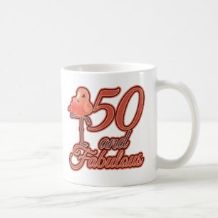 Flamingo Theme 50 och Fabulous 50:e födelsedagen Kaffemugg