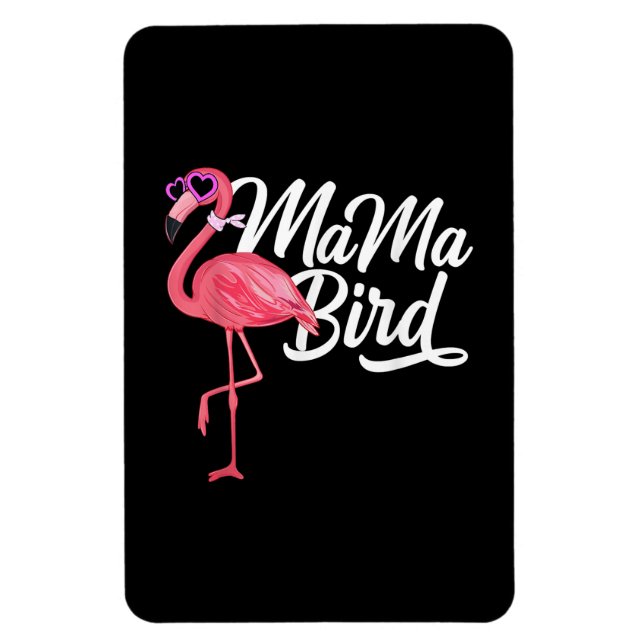 Flamingo Theme Birthday Gift - Mamma Bird Flamingo Magnet (Vertikal)