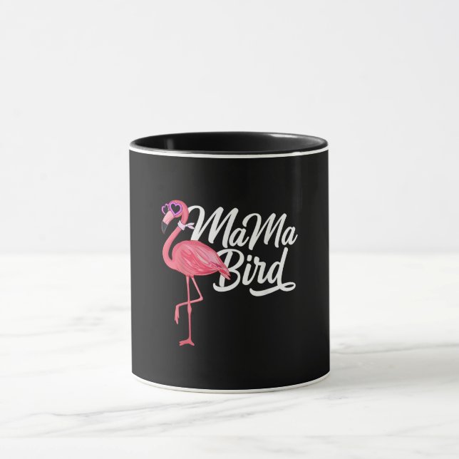 Flamingo Theme Birthday Gift - Mamma Bird Flamingo Mugg (Center)