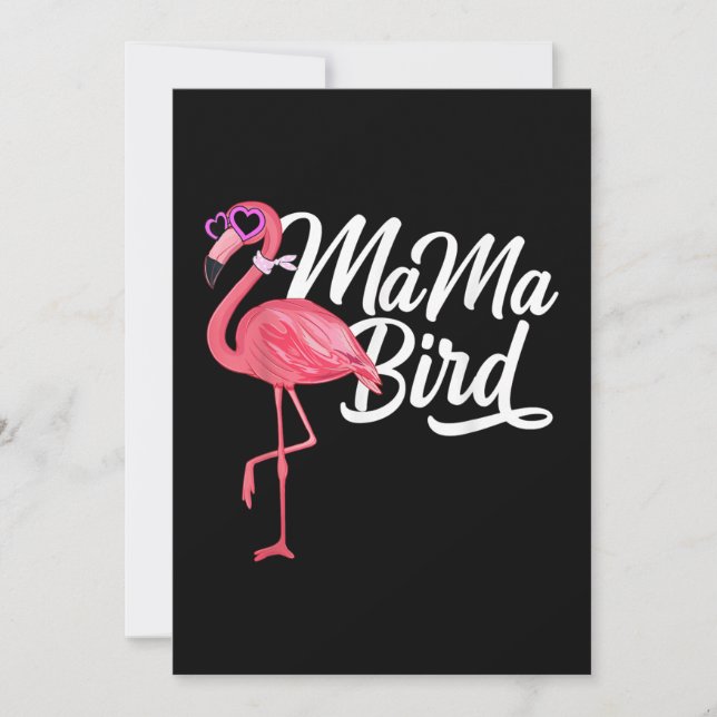 Flamingo Theme Birthday Gift - Mamma Bird Flamingo Spara Datumet (Framsida)