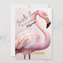 Flamingo Theme Rosa Guld Birthday Inbjudningar
