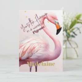 Flamingo Theme Rosa Guld Birthday Inbjudningar