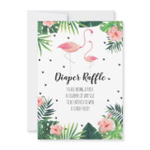 Flamingo Theter Baby Shower Diaper Raffle Card