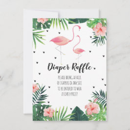 Flamingo Theter Baby Shower Diaper Raffle Card Inbjudningar