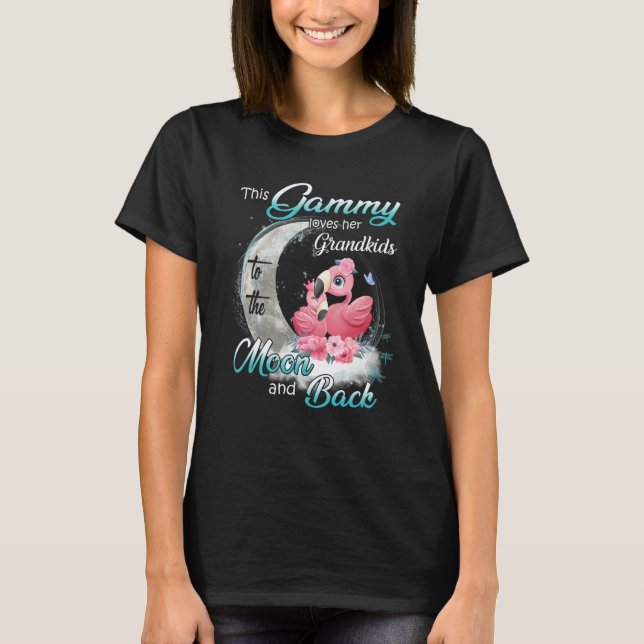 Flamingo This Gammy Loves Her Grandkids To The Moo T Shirt (Framsida)