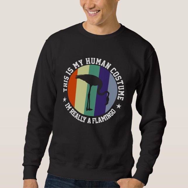 Flamingo   This Is My Human Costume Lång Ärmad Tröja (Framsida)
