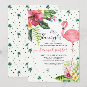 Flamingo Thmet Bachelorette Party Inbjudningar
