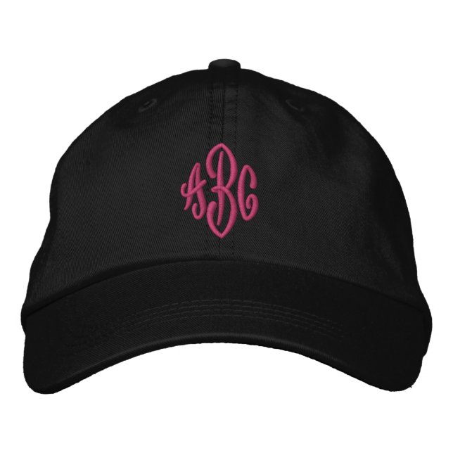 Flamingo Threads Elegant Kalligrafi Monogram Broderad Keps (Framsida)
