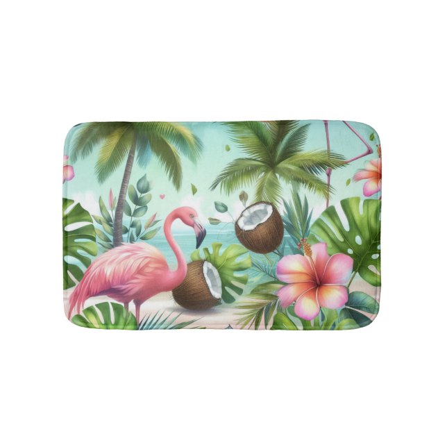 Flamingo tillflykt badrumsmatta (Framsidan)