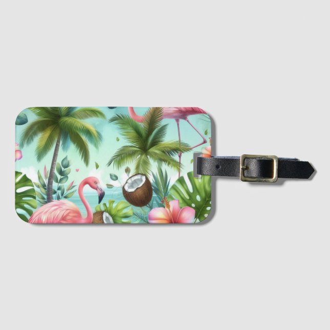 Flamingo tillflykt bagagebricka (Framsida horisontal)