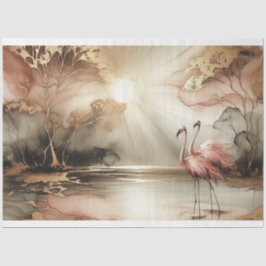 Flamingo Tissue Paper Decoupage Gift Wrapping