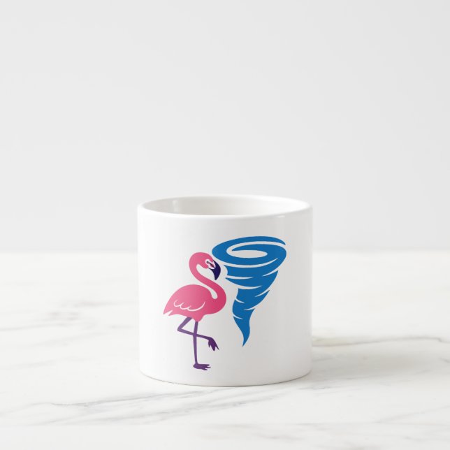 Flamingo Tornado Modern grafik med fetstil Espressomugg (Framsidan)