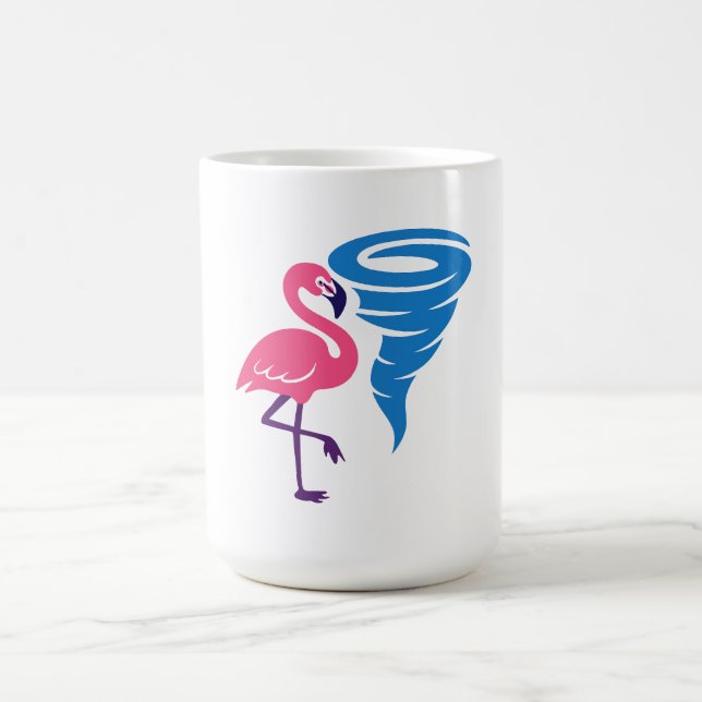 Flamingo Tornado Modern grafik med fetstil Kaffemugg (Center)