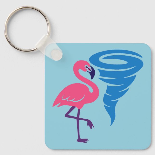 Flamingo Tornado Modern grafik med fetstil Nyckelring (Framsida)