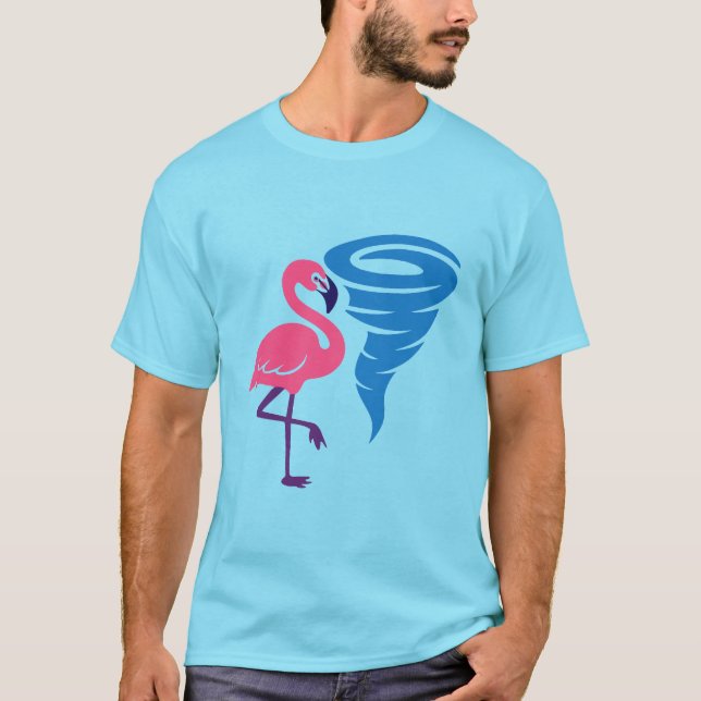 Flamingo Tornado Modern grafik med fetstil T Shirt (Framsida)
