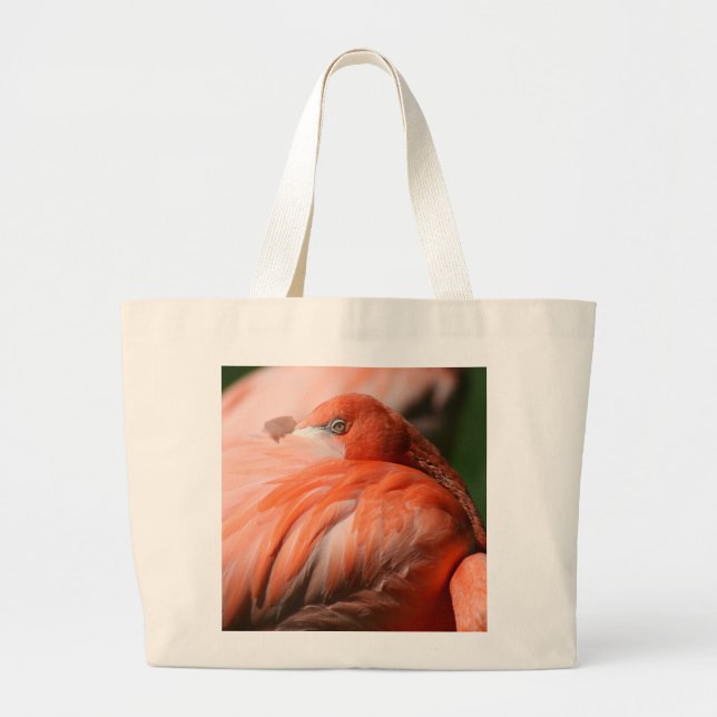 Flamingo Tote Bag Jumbo Tygkasse (Framsidan)