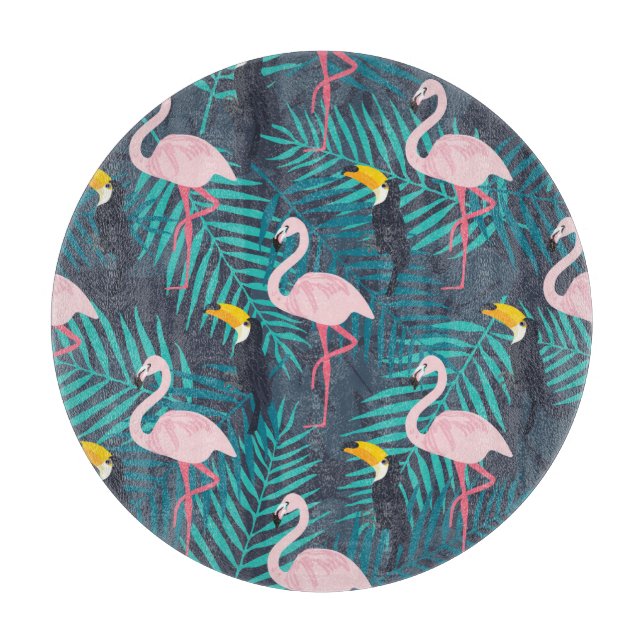 Flamingo, toucan: tropiska löv mönster (Framsidan)