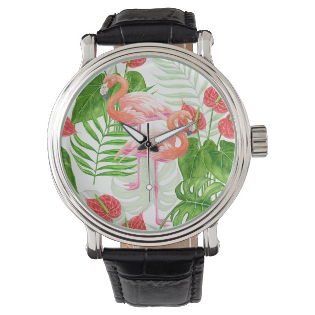 Flamingo trädgård armbandsur (Framsida)