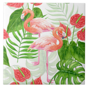 Flamingo-trädgård Kakelplatta