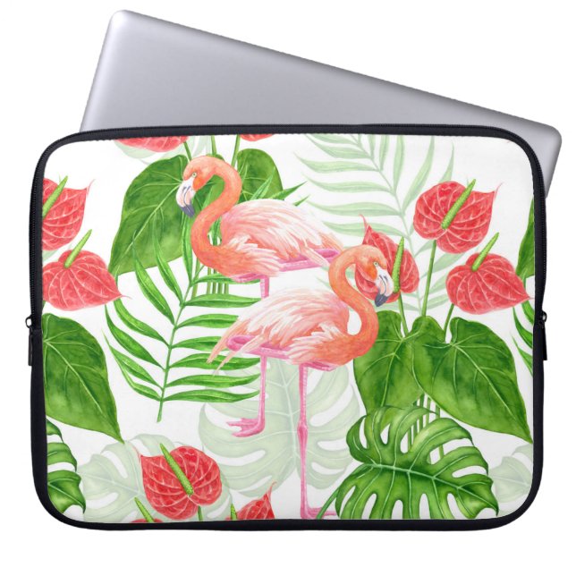 Flamingo trädgård laptop fodral (Framsidan)