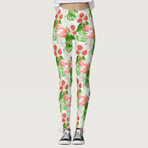 Flamingo-trädgård Leggings