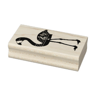 Flamingo Treble Clef Rubber Frimärke (framsidan Lä Stämpel