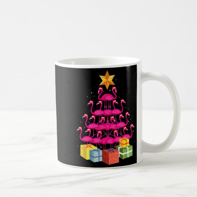 Flamingo Tree Funny Ugly Christmas  Kaffemugg (Höger)