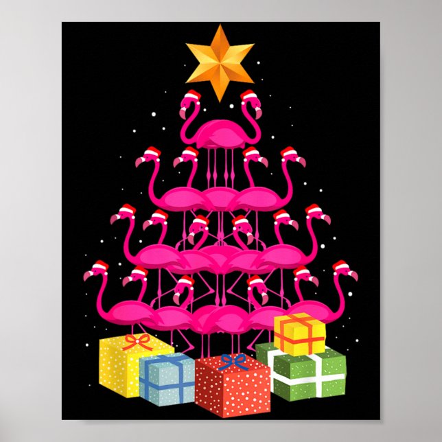 Flamingo Tree Funny Ugly Christmas  Poster (Framsidan)