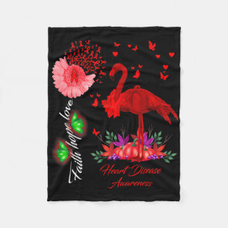 Flamingo Tro Hopp Kärlek Hjärt Sjukdom Medvetenhet Fleecefilt