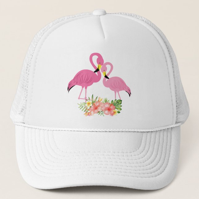 Flamingo Tropical Baseball Cap Truckerkeps (Framsida)