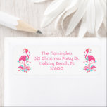 Flamingo: Tropical Beach Flowers Returadress Etikett<br><div class="desc">Flamingo Tropical Beach Flowers helgdag retur-adressetiketter. Cute flamingo-grafik med färgstarka tropiska blommor. Anpassa adress-mallen och användan på alla dina julkortsutskick för att sprida brans glädje. Perfekter för dem som tillbringar julen i Florida eller något varmt kustområde.</div>
