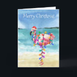 Flamingo Tropical Beach Kort<br><div class="desc">Den här designen kan vara personlig i det område som tillhandahålls genom att ändra fotot och/eller text. Du kan också anpassa den genom att klicka på Anpassa den här mallen och sedan välja klicka för att anpassa ytterligare alternativ och ta bort eller ändra färg i bakgrunden, lägga till text, ändra...</div>
