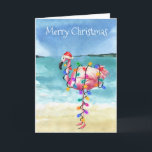 Flamingo Tropical Beach Kort<br><div class="desc">Den här designen kan vara personlig i det område som tillhandahålls genom att ändra fotot och/eller text. Du kan också anpassa den genom att klicka på Anpassa den här mallen och sedan välja klicka för att anpassa ytterligare alternativ och ta bort eller ändra färg i bakgrunden, lägga till text, ändra...</div>