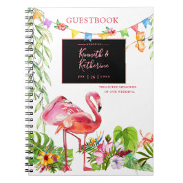 Flamingo Tropical Bröllop Guestbook Notebook Anteckningsbok