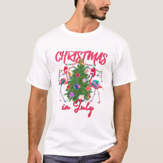 Flamingo Tropical Christmas T Shirt