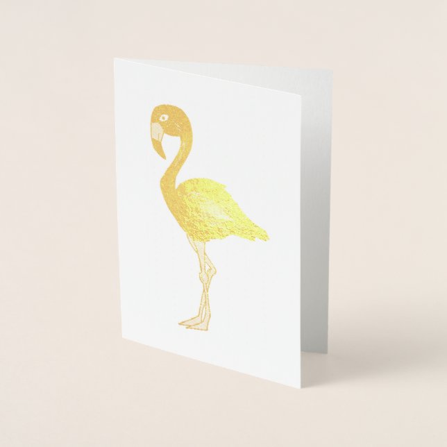 Flamingo Tropical Island Bird Folierat Kort (Framsida)