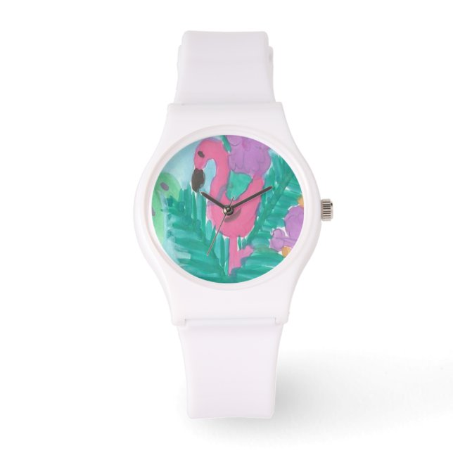 Flamingo Tropical Jungle Watch Armbandsur (Framsida)