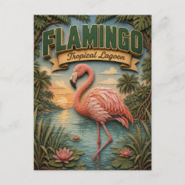 Flamingo Tropical Lagoon POPCUT Vykort