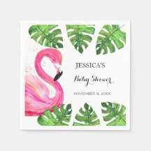 Flamingo Tropical Löv Baby Shower Party