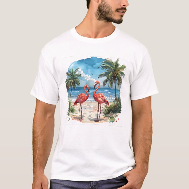 Flamingo Tropical Ö T-shirt (Framsida)