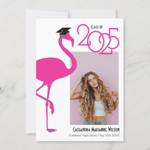 Flamingo Tropical Photo Studenten annons Inbjudningar