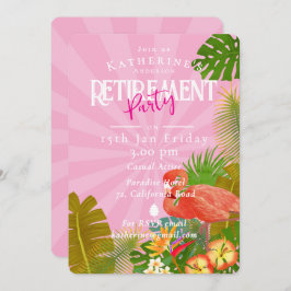 Flamingo Tropical Pink Retirement Inbjudningar