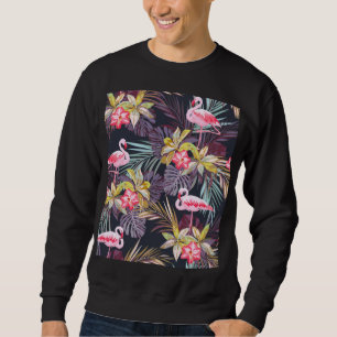 Flamingo Tropical: Sommarsömlös Mönster Lång Ärmad Tröja