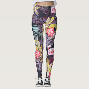 Flamingo Tropical: Sommarsömlös Mönster Leggings