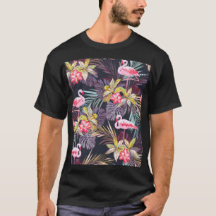 Flamingo Tropical: Sommarsömlös Mönster T Shirt