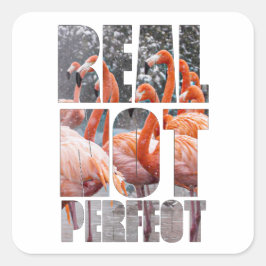 Flamingo Tropical Sticker Flamingo, inte Perfekt Fyrkantigt Klistermärke