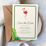 Flamingo Tropics Coastal Wedding Save the Date Inbjudningar<br><div class="desc">Announce your celebration in tropical style with this Flamingo Tropics Coastal Wedding Save the Date Invitation. Featuring a playful pink flamingo and fresh coastal-inspired details, this design captures the relaxed charm of a beach or island wedding. Perfect for seaside ceremonies, destination weddings, and tropical celebrations, this save the date sets...</div>