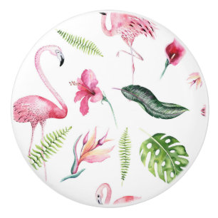 Flamingo Tropics Sommar Ö Chic Hibiskus Rosa Knopp